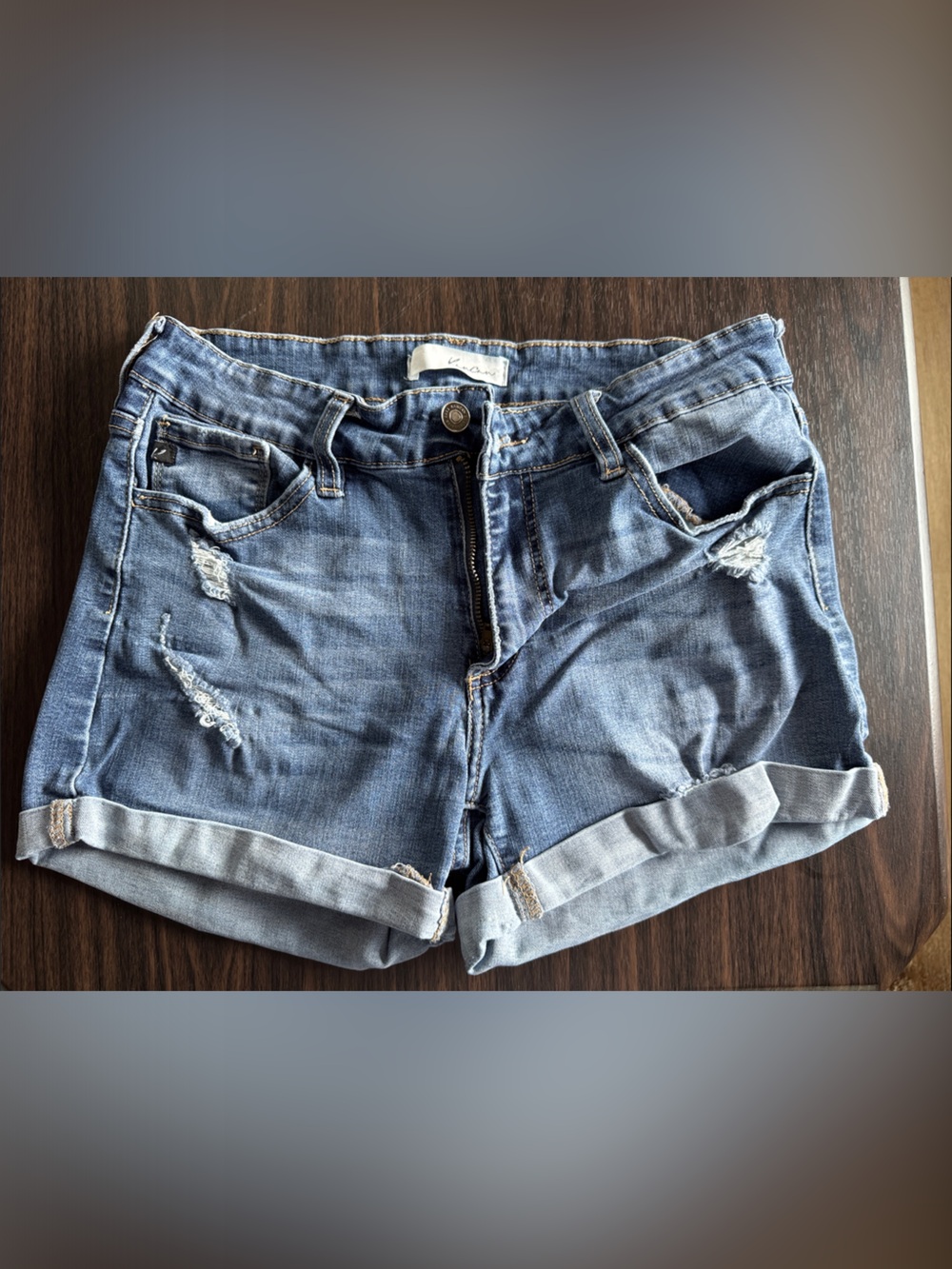 Kancan Distressed Blue Denim Women's Shorts Size 30